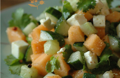 Le melon et le concombre aiment bien la feta, la coriandre et le poivre 5 baies aussi !