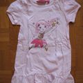 Chemise de nuit rose clair motif central fée - Kisslmelody Girl - 4 ans - 2 euros -