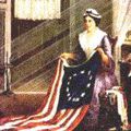 Mai 1776 - Betsy Ross rapporte qu'elle a cousu le