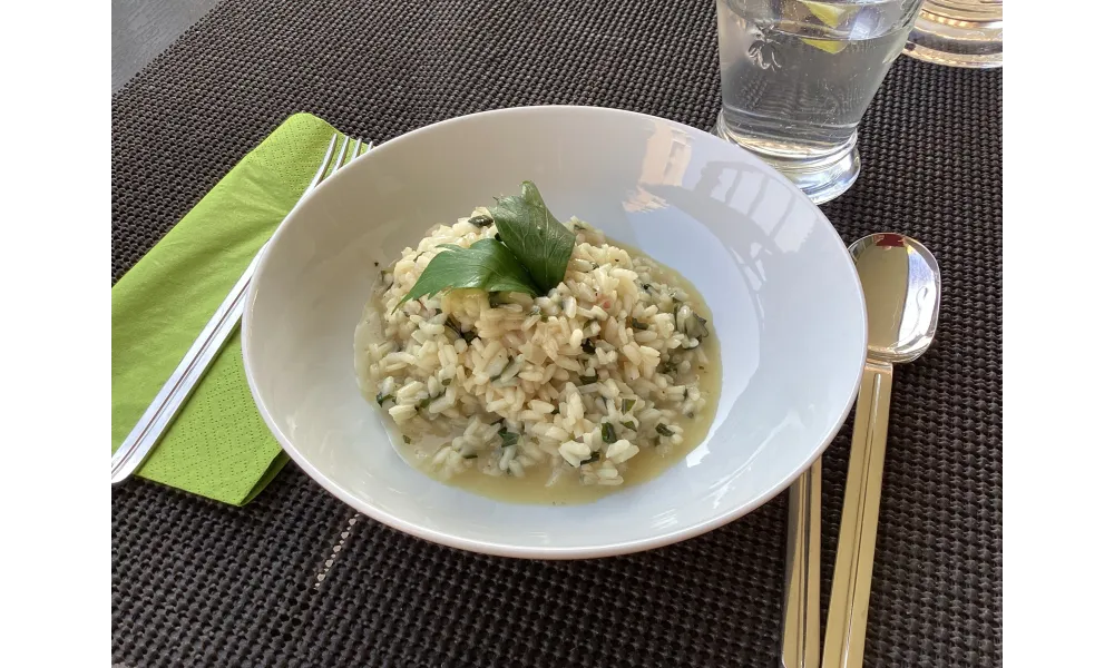Risotto à la livèche, sans gluten et sans lactose