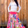 Jupe gitane patchwork "My Poopidoo bohemian skirt" 