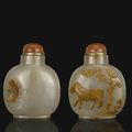 An agate snuff bottle with horse and pine, 1760-1880