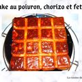 Cake au poivron, chorizo et féta