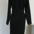 2741/ Robe noire CHRISTIAN DIOR Boutique en laine Taille 42