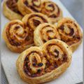 Palmiers au pesto rosso, pignons et basilic