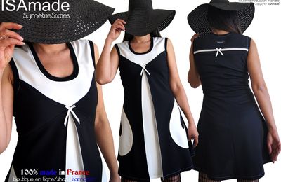 Robe made in France graphique noire et blanche ISAmade