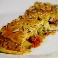 calzone feuilleté aux courgettes, tomates et chorizo