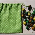Pochette verte pour bijoux verts