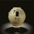 A rare inscribed and dated 'Fujian' green-glazed stoneware funerary jar, dated Jiajing 44th year (AD 1565) 