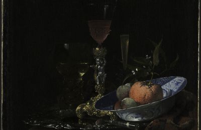 Willem Kalf (Dutch, 1619–1693), Wineglass and a Bowl of Fruit, 1663