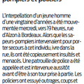 Sapeurs-pompiers insultés et menacés lors d'une intervention