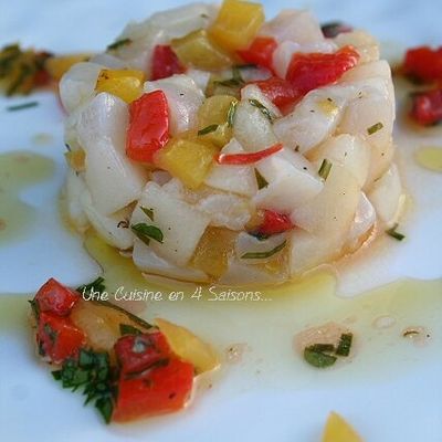 Tartare de Saint-Jacques à la poire et poivrons grillés - 083