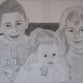 Portrait trio crayon 40x50   70€