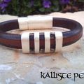 BRACELET EN CUIR REGALIZ COULEUR MARRON