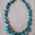Collier nacres bleues + 8 perles