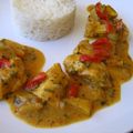 Poulet au Curry, lait de coco, et poivrons