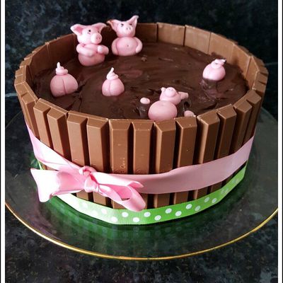 Gâteau : Mare aux cochons.