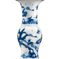 A blue and white Yenyen vase. Qing dynasty, Kangxi period