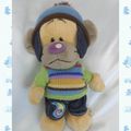 Doudou Peluche Ours Pomboli Diddl Jean Pull Rayures Bonnet Bleu Depesche