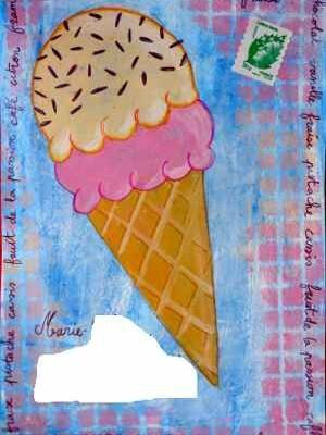 Mail-art glace et poisson