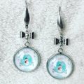 Boucles d'oreilles cabochons Snowman