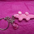 Porte-clefs crocodile rose