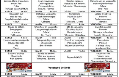 Menus du 15.11.21 au 09.01.22